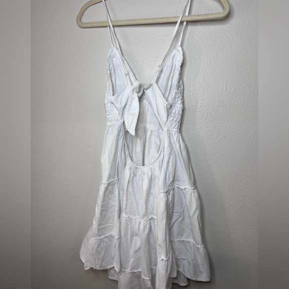 Chic White Lace Mini Dress - Picture 2 of 2